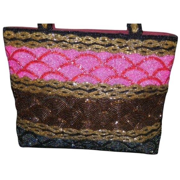 Fendi RARE Limited Edition Intricately Beaded Vintage Italian Handbag Mini Tote - Picture 3 of 16